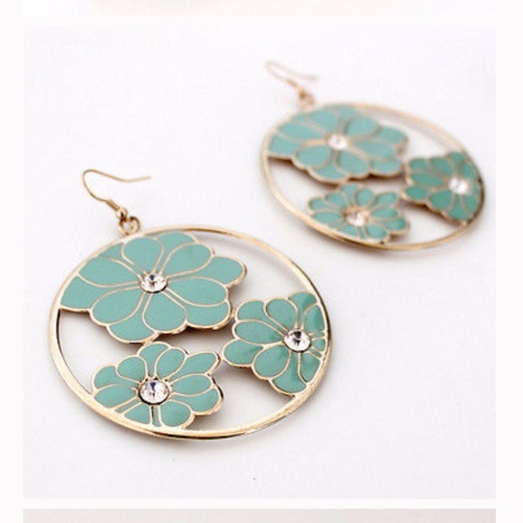 Statement Floral and Crystal Earrings - Picture 5 of 5